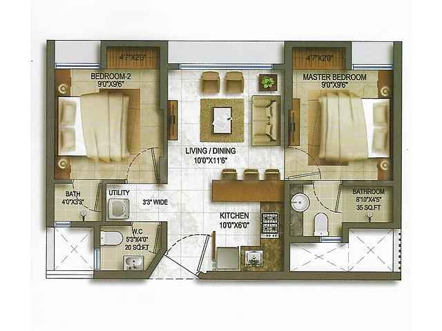 2 Bhk Apartment Flat For Sale In Lodha Quality Homes Majiwada