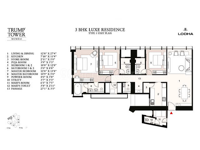 Lodha Group Lodha Trump Tower Floor Plan Lodha Trump Tower