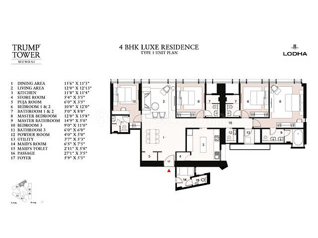 Lodha Group Lodha Trump Tower Floor Plan Worli Mumbai South