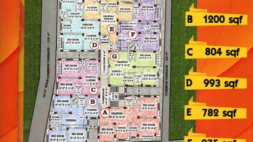 Rabindra Abasan Typical Floor Plan