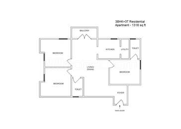 3 BHK / Bedroom Apartment / Flat for rent in Malles Aashira Perumbakkam ...