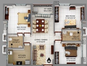 4 BHK Apartment / Flat for sale in Merlin Elements New Alipore Kolkata ...