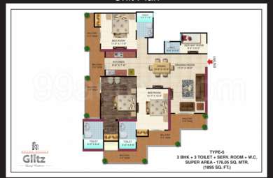 3 BHK / Bedroom Apartment / Flat for rent in Metro Suites Glitz Sector ...