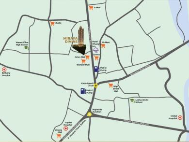 Mextech Property Developers Mextech Miraya Divine Map - Majiwada, Thane ...