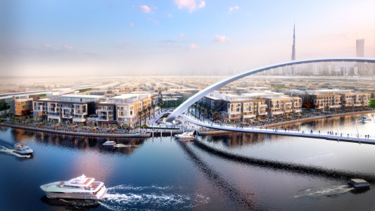 Meydan Dubai Water Canal Aerial View
