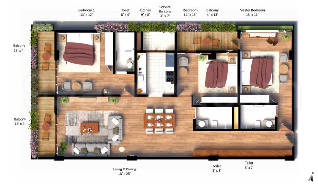 MLA Ventures Cornnellvilla Garden Homes Floor Plan - Mall Road ...