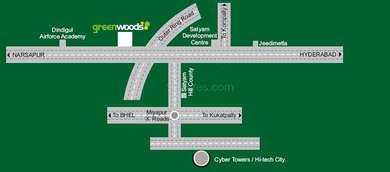 Modi Builders Modi Greenwoods Map - Dundigal, Hyderabad Location Map