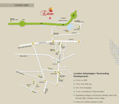 Modi Builders Modi Esteem Map - Mallampet, Bachupally Location Map