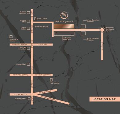 Skyline Buildpro and Navkar Heights Olivia Prime Map - Panch Pakhadi ...