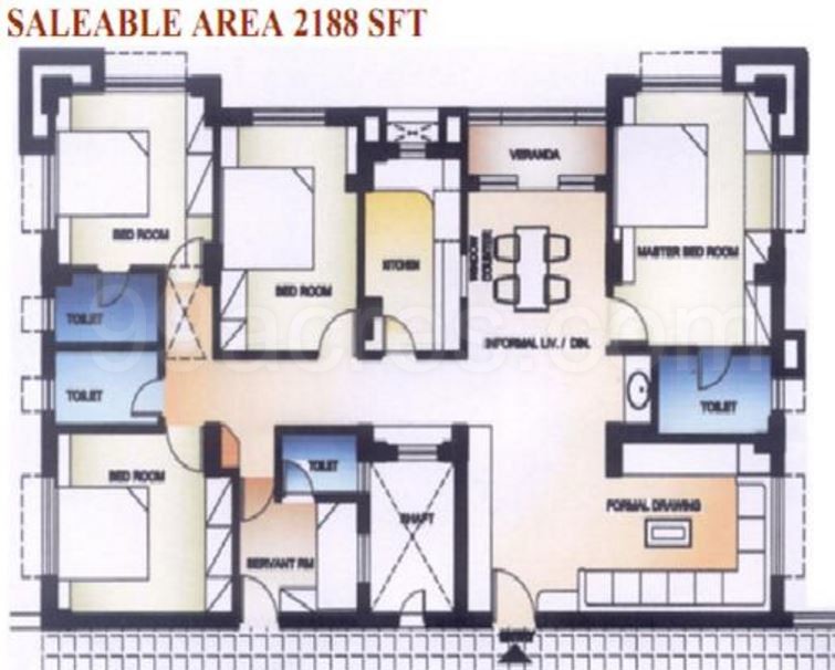 Nbcc India Vibgyor Towers Floor Plan New Super Area 2188 Sq Ft Apartment