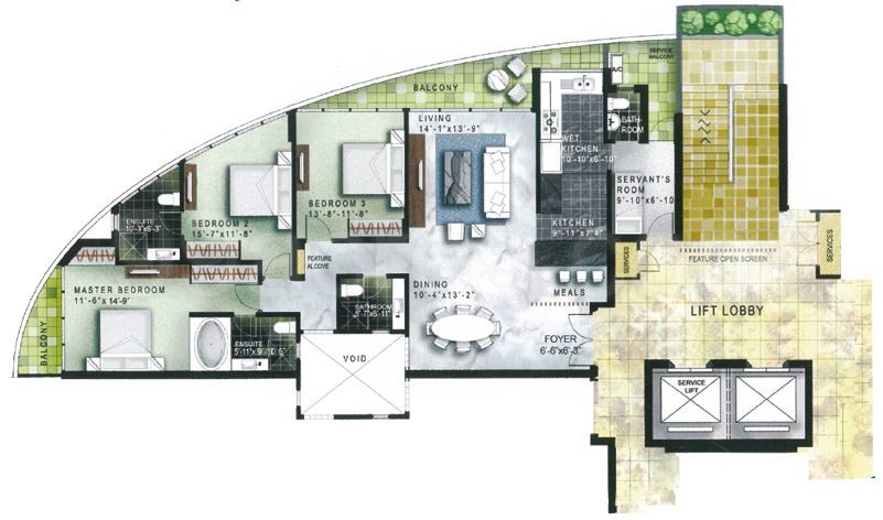 3 Bhk Apartment Flat For Sale In Omaxe Twin Towers Sector 50