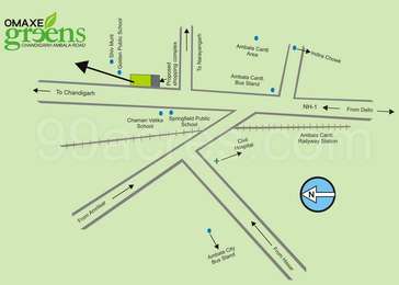 Omaxe Infratech Omaxe Greens Map - Ambala City Location Map