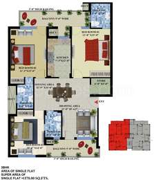 2 BHK / Bedroom Apartment / Flat for rent in Omni Amayra Greens Kharar ...