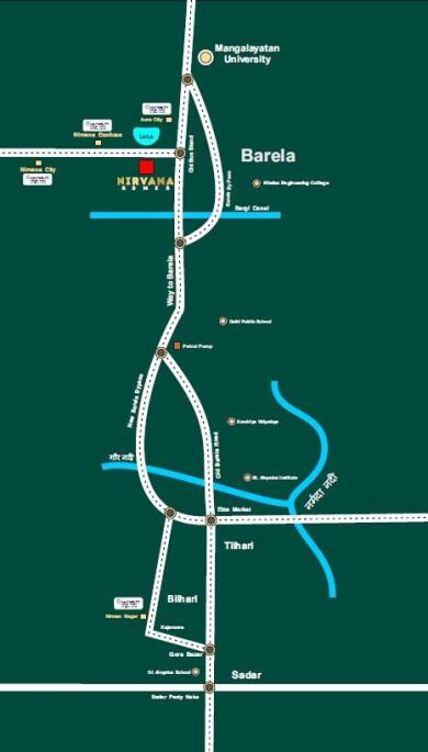 One Realty Developers Nirvana Homes Map - Tilhari, Jabalpur Location Map