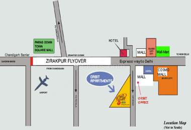 Orbit Apartments Map - Zirakpur, Chandigarh Location Map