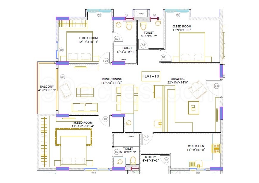 Pooja Ventures Builders Rising Lyrics Floor Plan Himayat Nagar