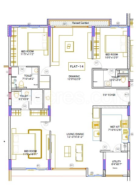 Pooja Ventures Builders Rising Lyrics Floor Plan Himayat Nagar