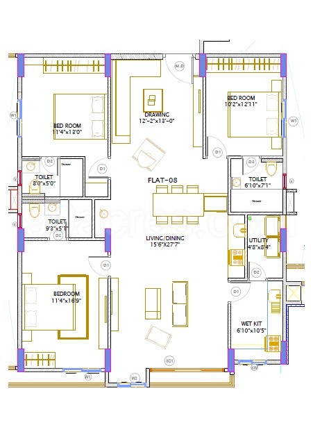 Pooja Ventures Builders Rising Lyrics Floor Plan Himayat Nagar