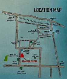 Aparna Infra Builders Aparna Prem Map - Shastripuram, Agra Location Map