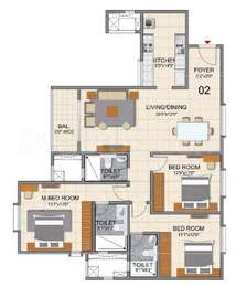 2 BHK / Bedroom Builder Floor for rent in Prestige North Point ...