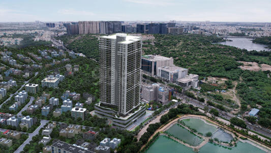 Prestige Vaishnaoi Rainbow Waters Aerial View