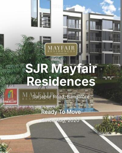 SJR Mayfair Residences Sarjapur Road, Bangalore Resale Price List