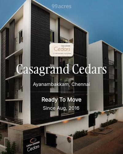 Casagrand Cedars Ayanambakkam, Chennai Resale Price List, Brochure