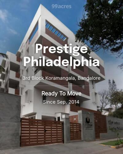 Prestige Philadelphia 3rd Block Koramangala, Bangalore Resale