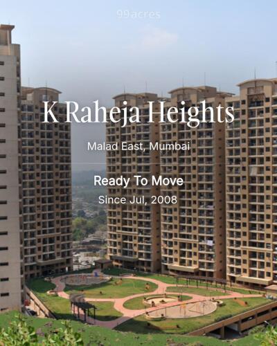 Goregaon East Raheja Residency Rent K Raheja Heights Malad East