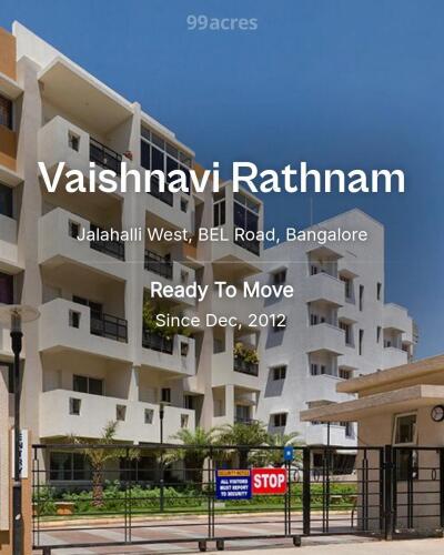 Vaishnavi Rathnam Jalahalli West, BEL Road, Bangalore Resale Price