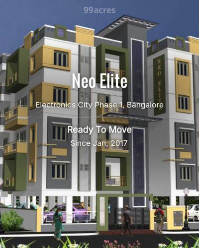 Neo Elite Electronics City Phase 1, Bangalore Resale Price List