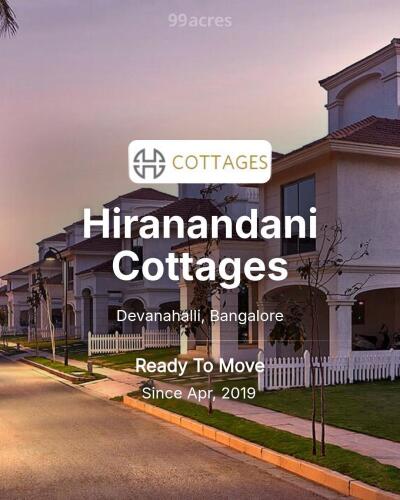 Hiranandani Cottages Devanahalli, Bangalore Resale Price List