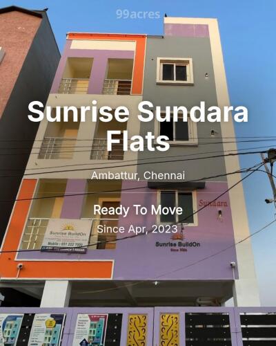 Sunrise Sundara Flats Ambattur, Chennai Resale Price List
