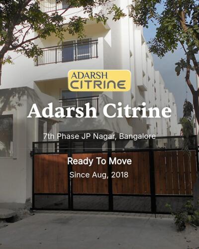 Adarsh Citrine 7th Phase JP Nagar, Bangalore Resale Price List
