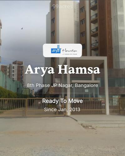 Arya Hamsa 8th Phase JP Nagar, Bangalore Resale Price List