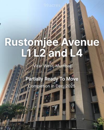 Rustomjee Avenue L1 L2 and L4 Virar West, Mumbai Price List