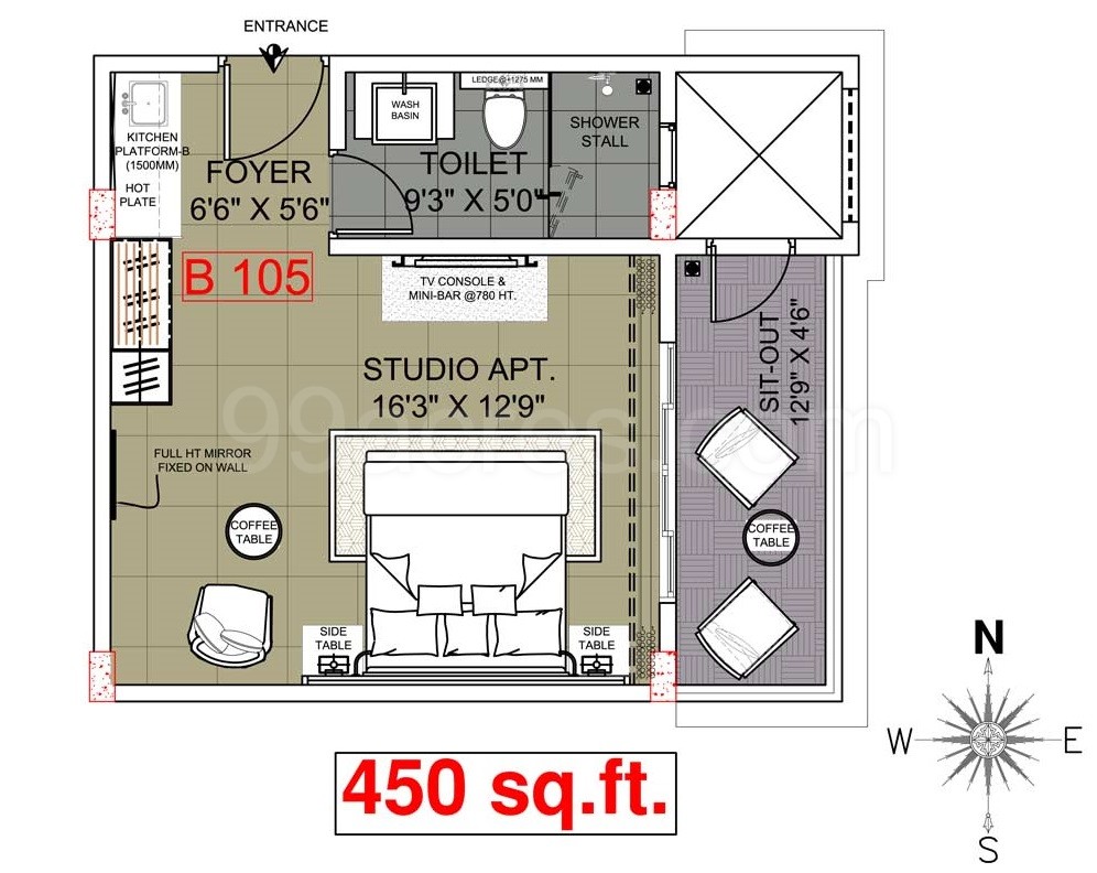 Home Design Map For 450 Sq Ft