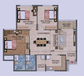 3 BHK / Bedroom Apartment / Flat for rent in Purva Westend ...