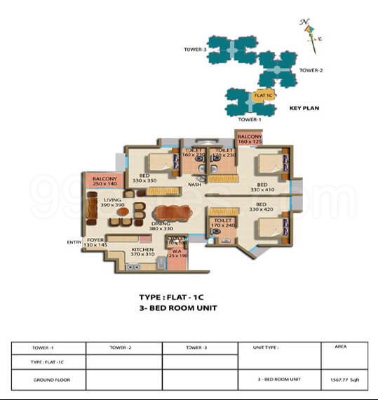 Ktc Group Company Pvs Iris Floor Plan Aluva Kochi 3bhk 3t 3 Super Area 1567 Sq Ft Apartment