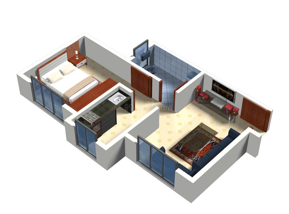 Real Buildcon And Infrastructure Builders Liberty Horizons 1 Bhk 2 Super Area 363 Sq Ft Apartment