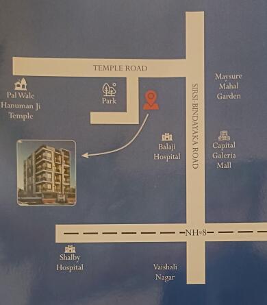 Riddhi Siddhi Construction Jaipur RS residency Map - Sirsi Road, Jaipur