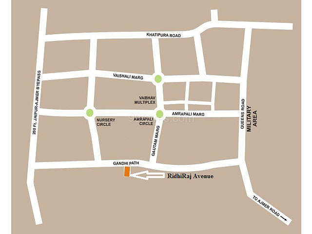 Vaishali Nagar Jaipur Map Ridhiraj Builders Ridhiraj Avenue Map - Vaishali Nagar, Jaipur Location Map