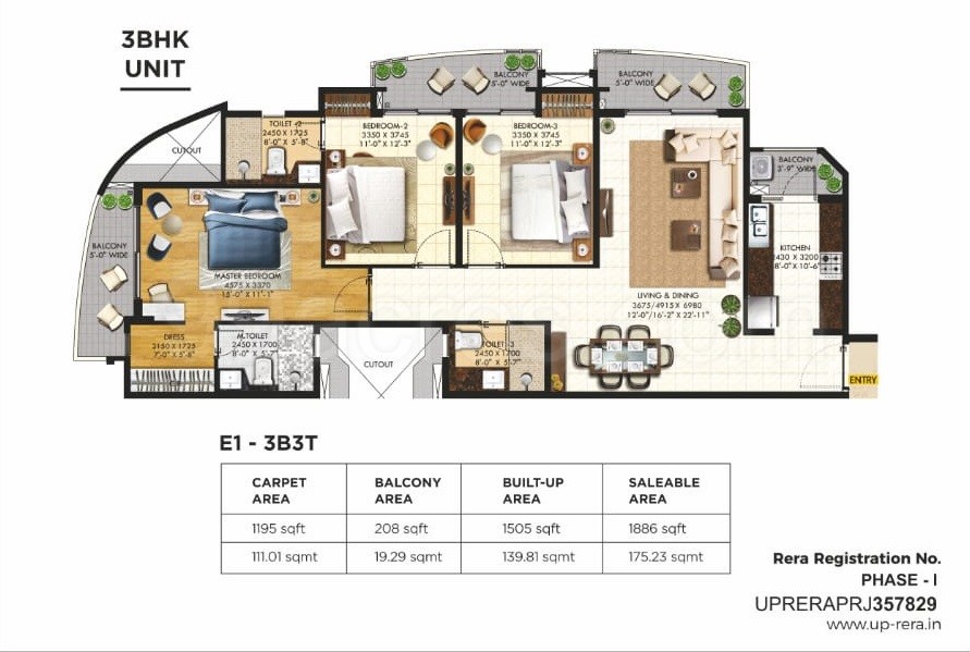 3 Bhk Apartment Flat For Sale In Rishita Mulberry Heights