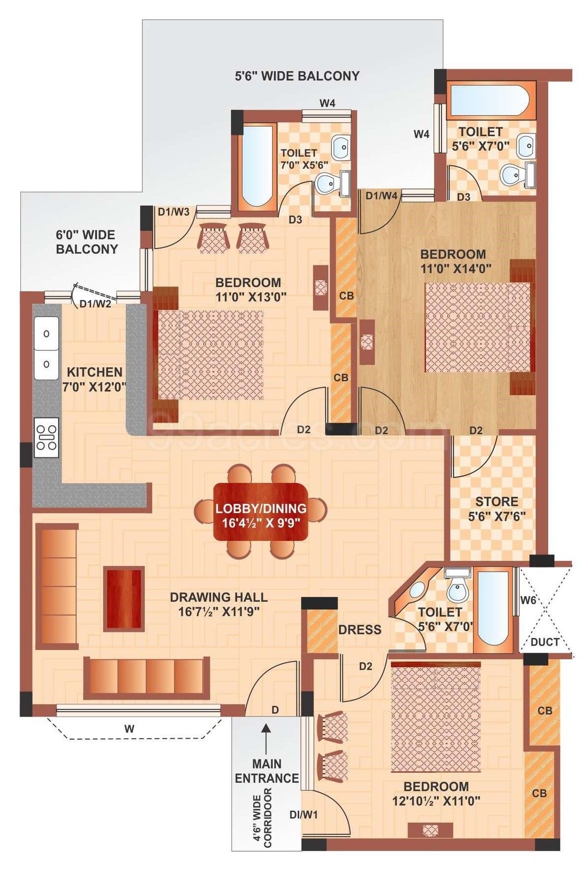 Barnala Realtech Riverdale Apartments Floor Plan