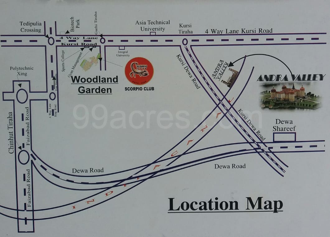 Kursi Road Lucknow Map Rudraksh Developers Rudraksh Andra Valley Map - Kursi Road, Lucknow  Location Map