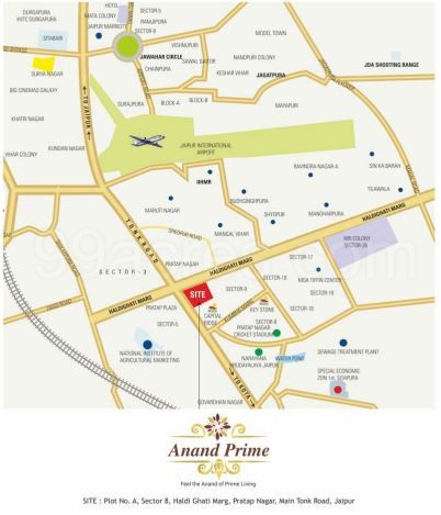 Pratap Nagar Jaipur Map Sand Dune Construction And Anand Anand Prime Map - Pratap Nagar, Jaipur  Location Map