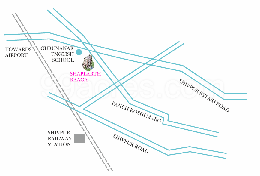 Panchkoshi Marg Varanasi Map Shapearth Infra Ventures Shapearth Raaga Map - Shivpur, Varanasi Location  Map