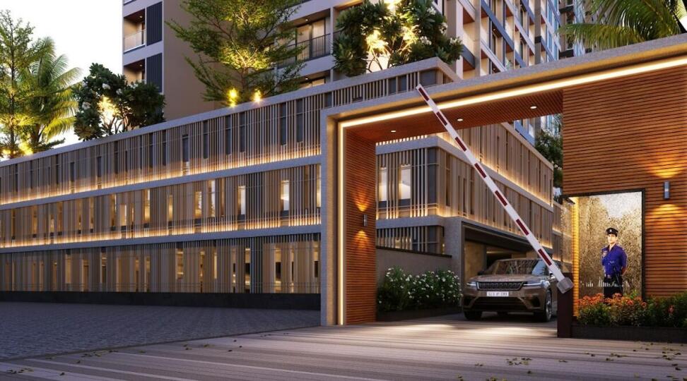 Grand entrance gate of Sentosa Edge Punawale by Sentosa Developers, a new launch project offering premium 2 and 3 BHK apartments with 50+ lifestyle amenities, marketed by Habitation Oracle Pvt Ltd.