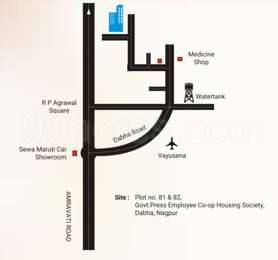 Shree Balaji Buildcon Shree Balaji Radha Vatika Map - Dabha, Nagpur ...