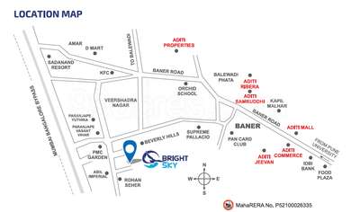 Aditi Developers Pune Aditi Bright Sky Map - Baner, Pune Location Map